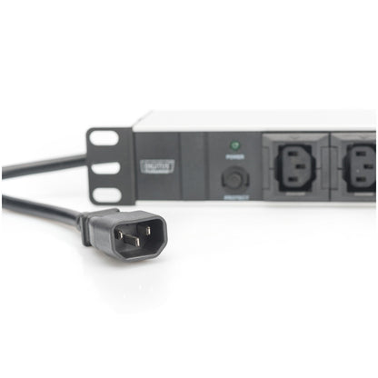 Razdelilec Digitus 48cm 10xEuro C13 ALU UPS Digitus črno/siv