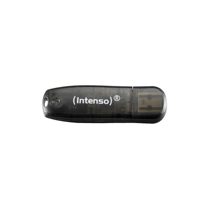 Spominski ključek 16GB USB 2.0 Intenso Rainbow Line 28MB/s 6,5MB/s - plastičen/s pokrovčkom/črn (3502470)