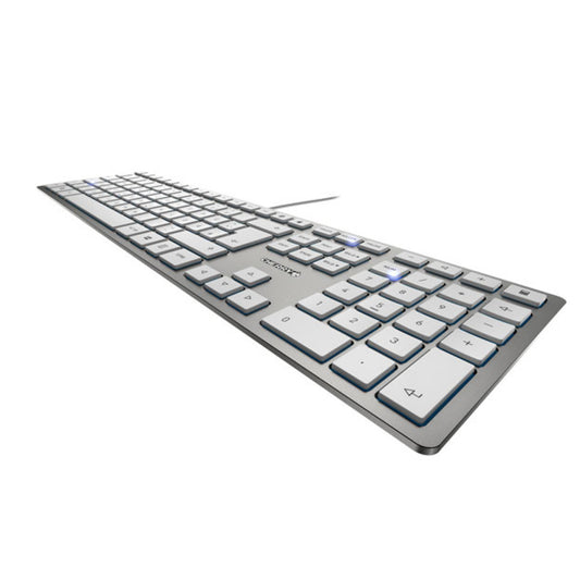 Tipkovnica Cherry USB KC6000 Slim UK Cherry SX stikala srebrna SLO gravura (JK-1600GB-1)