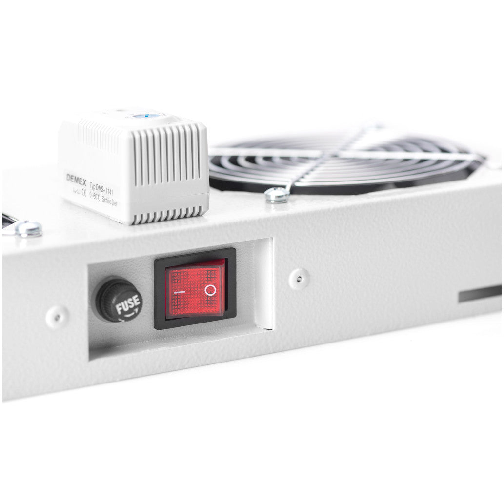 Hladilna enota 2x vent. s termostatom Digitus siva (DN-19 FAN-2-WM-T)