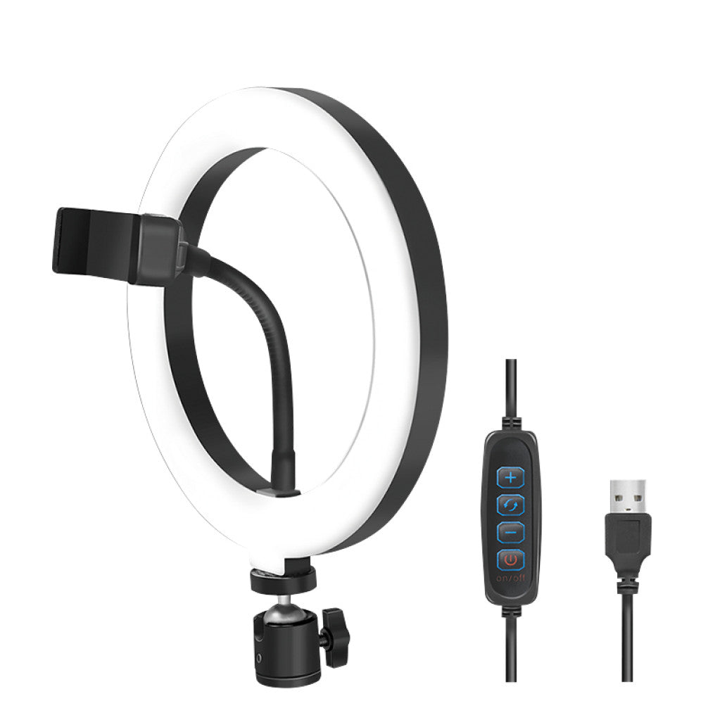 Selfie LED svetlobni obroč Logilink za pametni telefon- tripod ni vključen (AA0151)