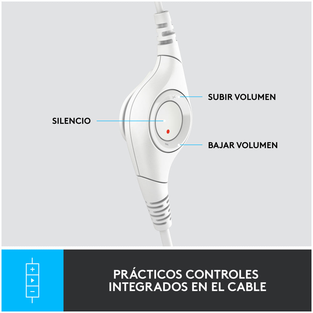 Slušalke žične Logitech naglavne z mikrofonom USB H390 bele (981-001286)