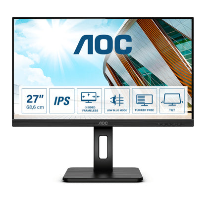 Monitor AOC 68,6 cm (27,0") 27P2Q 1920x1080 75Hz IPS 4ms VGA DVI HDMI DisplayPort 4xUSB3.2 Pivot Zvočniki  sRGB99%