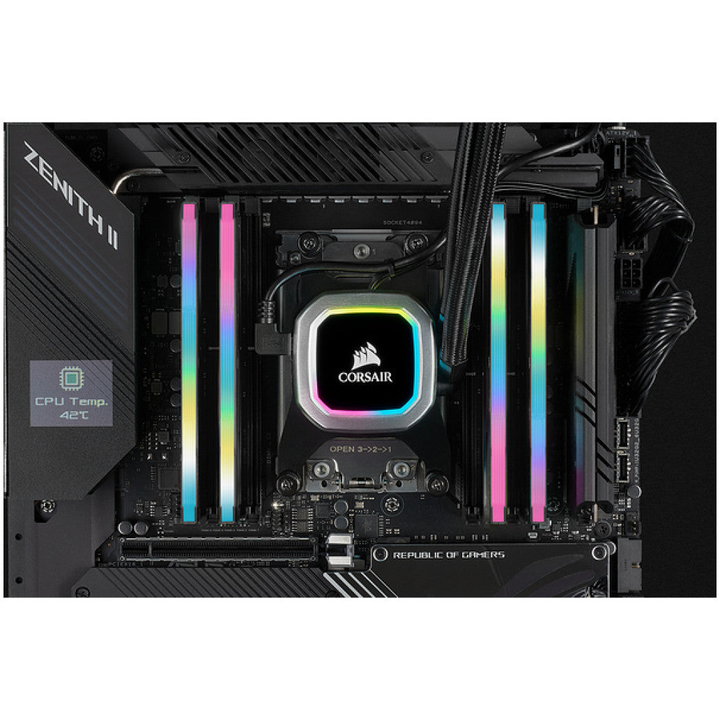 DDR4 32GB 3600MHz CL18 KIT (2x16GB) Corsair RGB Vengeance XMP2.0 1,35V Gaming črna (CMH32GX4M2Z3600C18)
