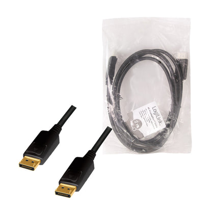 Kabel DisplayPort(m)=>DisplayPort(m) v1.2 2,00m 4K/60Hz CCS pozlačeni konektorji črn LogiLink (CD0101)