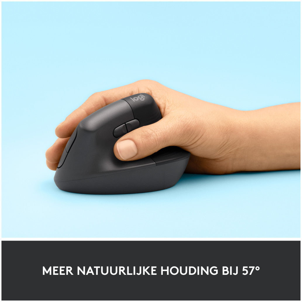 Miš brezžična + Bluetooth Logitech Lift Vertical za desničarje 4000DPI ergonomična grafitna (910-006473)