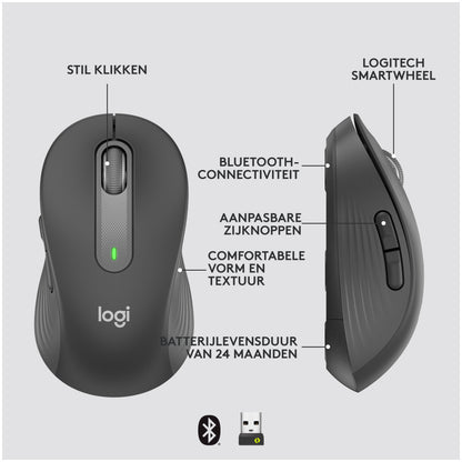 Miš brezžična + Bluetooth Logitech M650 2000DPI Bolt reciever grafitna (910-006253)