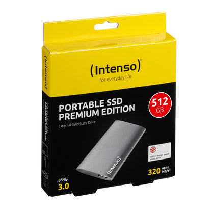Prenosni disk SSD 512GB USB 3.0 Intenso Aluminium Premium 320MB/s  - siva (3823450)