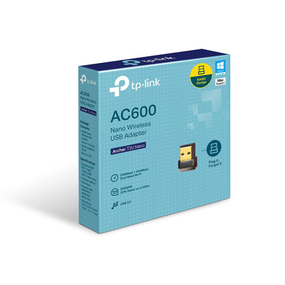 Brezžični mrežni adapter USB 2.0 TP-Link WiFi5 802.11ac AC600 633Mbit/s dualband Nano (Archer T2UNano)