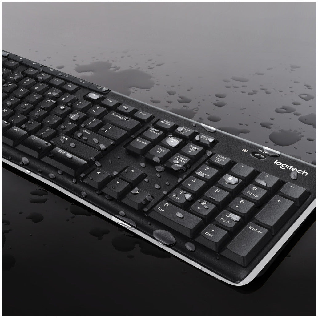 Tipkovnica in miš Logitech brezžična desktop MK270 US international črna (920-004508)