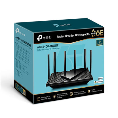 Usmerjevalnik brezžični TP-Link Archer WiFi6E 802.11ax AX5400 2402Mbit/s triband MESH OFDMA 4xLAN 6x antena (ARCHER AXE75)
