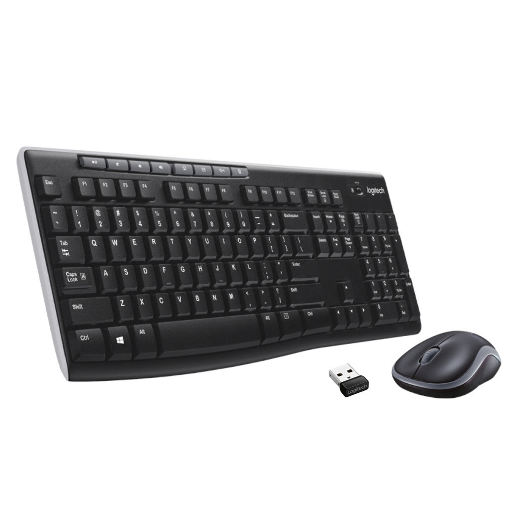 Tipkovnica in miš Logitech brezžična desktop MK270 US international črna (920-004508)
