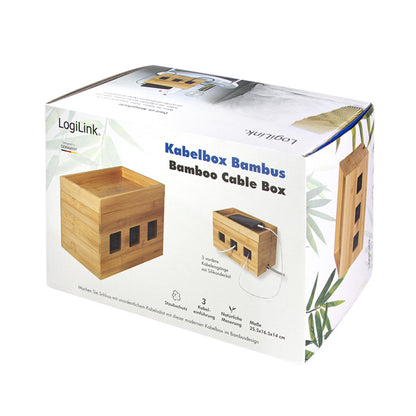 UREJENA PISARNA škatlica za kable 255x140x165mm iz bambusa Logilink (KAB0076) EOLS-P