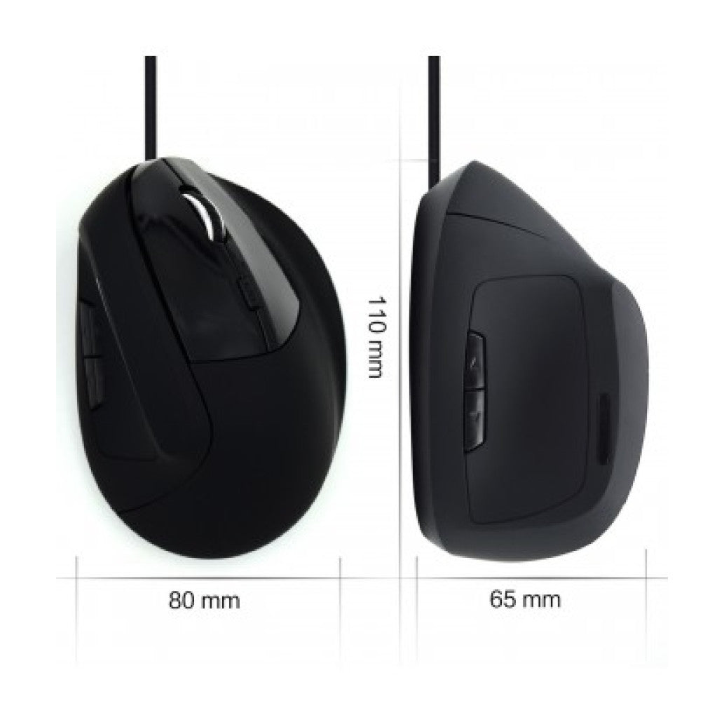 Miš Ewent USB optična Ergonomic Vertical 1800dpi črna (EW3157)
