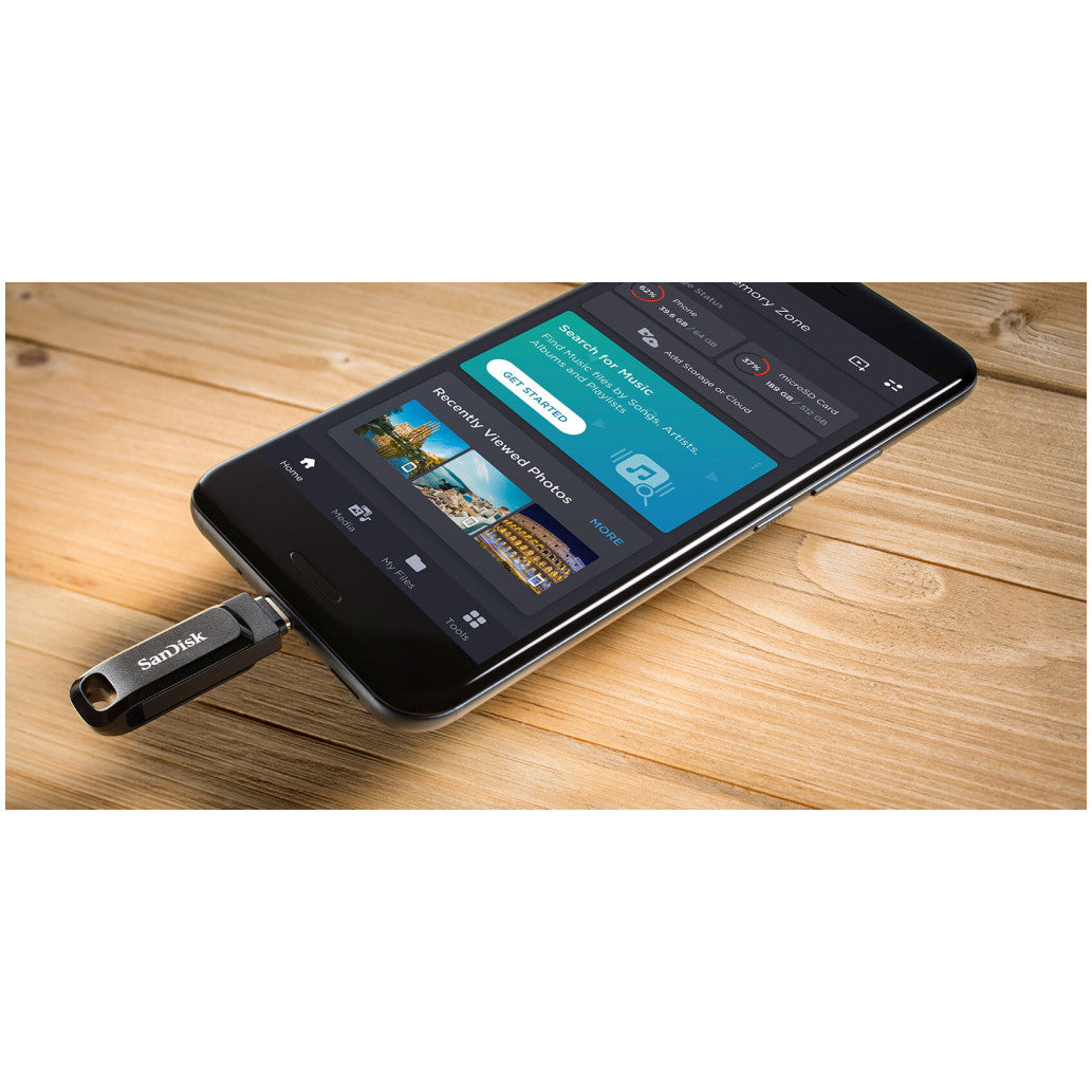 Spominski ključek 512GB USB-C Sandisk Dual Drive Go 150MB/s plastičen brez pokrovčka črn (SDDDC3-512G-G46)