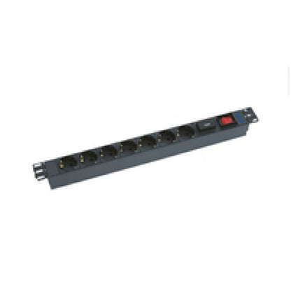 Prenapetostna zaščita Triton 2,00m 1xDIN49441 7x230V ALU rack 1U 19" stikalo (RAB-PD-X12-A1)