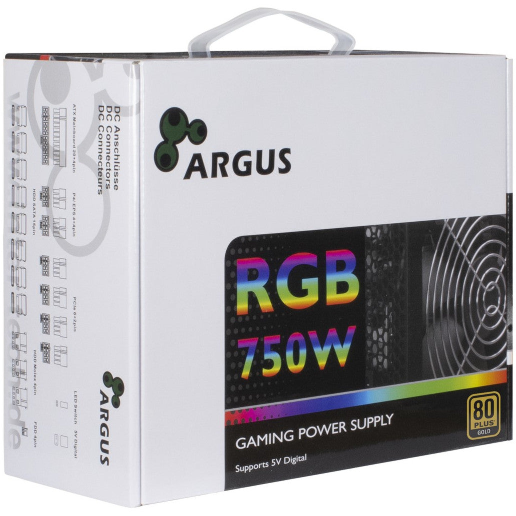 Napajalnik - 750W Inter-Tech Argus RGB-750W CM II 80Plus Gold  90% 140mm ATX 2.3 modularni (88882174)