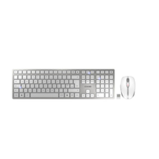 Tipkovnica in miš Cherry brezžična Bluetooth DW 9100 SLIM ENG bela SLO gravura (JD-9100GB-1)