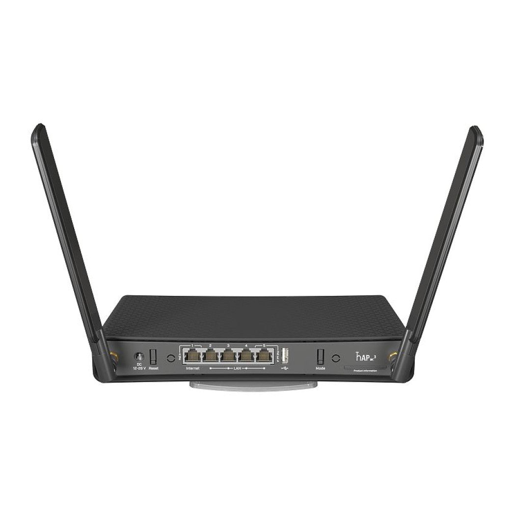 Usmerjevalnik brezžični Mikrotik hAP ac³ WiFi5 802.11ac AC1200 867Mbit/s 3G/4G USB dongle dualband 5xLAN 2x antena (RBD53IG-5HACD2HND)