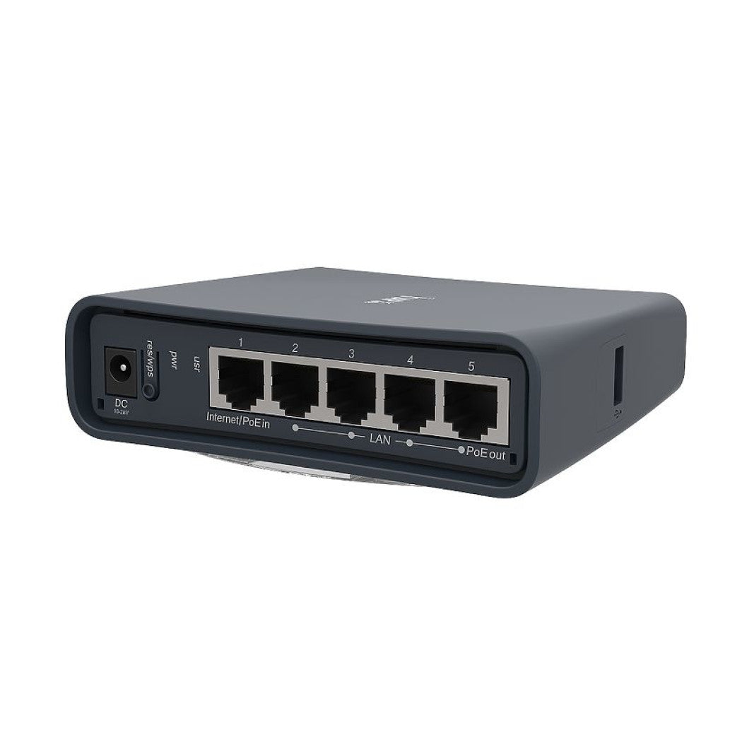 Usmerjevalnik brezžični Mikrotik WiFi5 802.11ac AC750 433Mbit/s 3G/4G USB dongle dualband 5xLAN 2x notranja antena (RB952Ui-5ac2nD-TC)