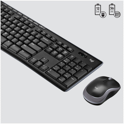 Tipkovnica in miš Logitech brezžična desktop MK270 US international črna (920-004508)