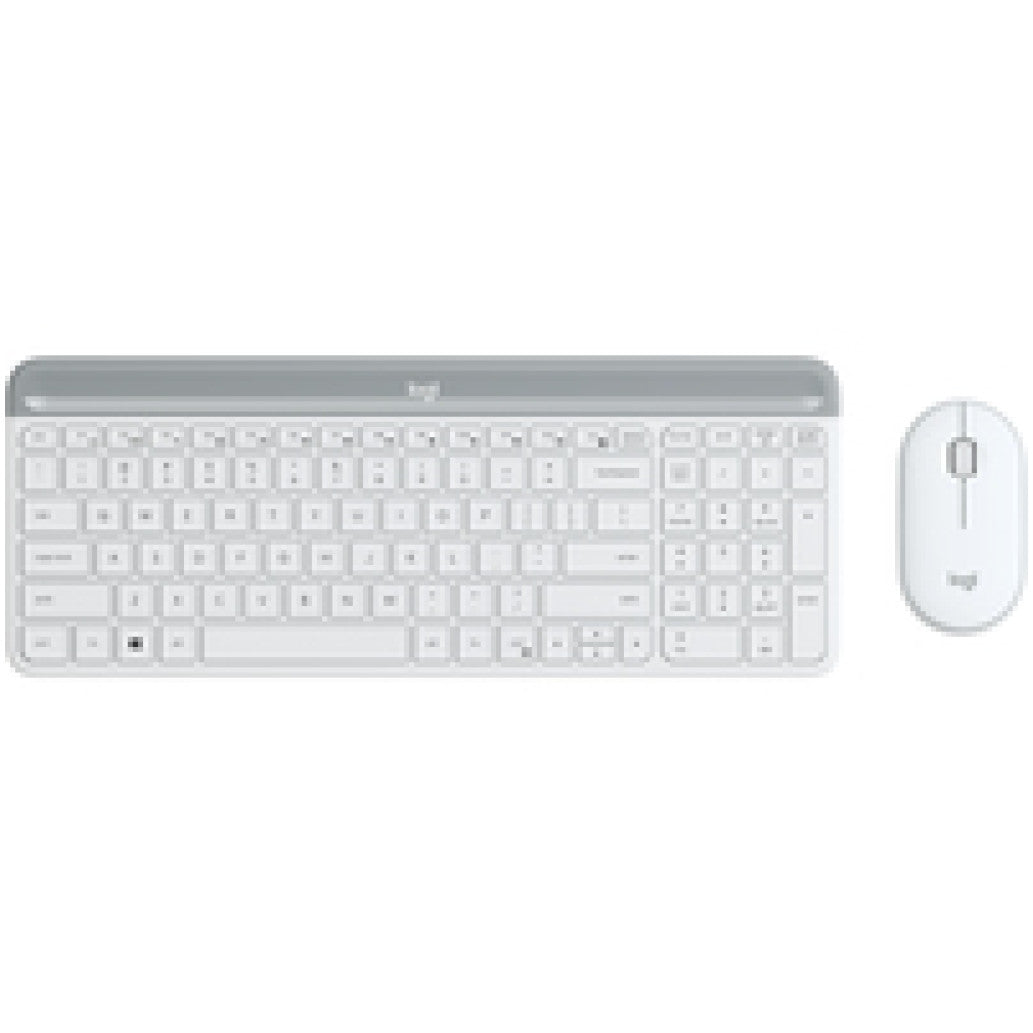 Tipkovnica in miš Logitech brezžična MK470 Combo US international bela SLO gravura (920-009205)