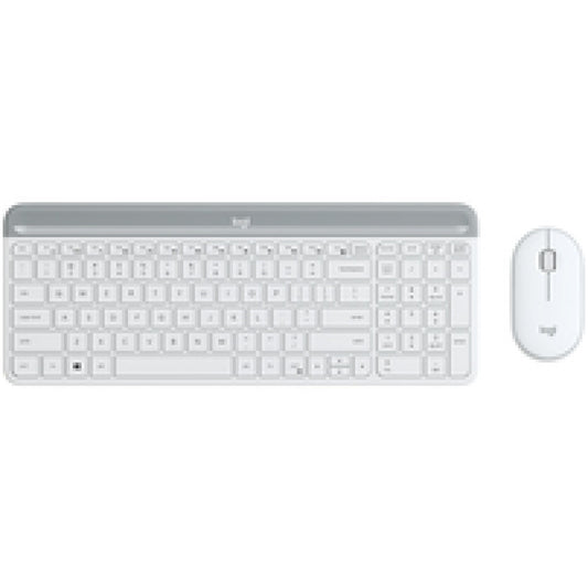Tipkovnica in miš Logitech brezžična MK470 Combo US international bela SLO gravura (920-009205)