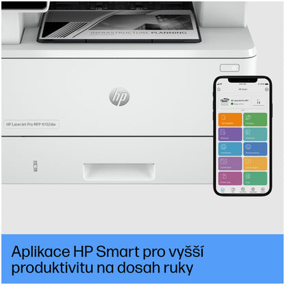 Tiskalnik multifunkcijski laserski ČB HP LaserJet Pro 4102dw A4 duplex tisk enostransko skeniranje USB LAN WiFi 40ppm (2Z622F#B19)
