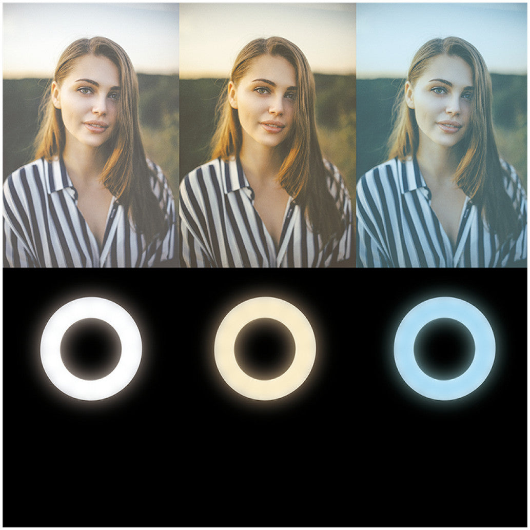 Selfie LED svetlobni obroč Logilink za pametni telefon z nosilcem/sponko (AA0150) EOLS-P