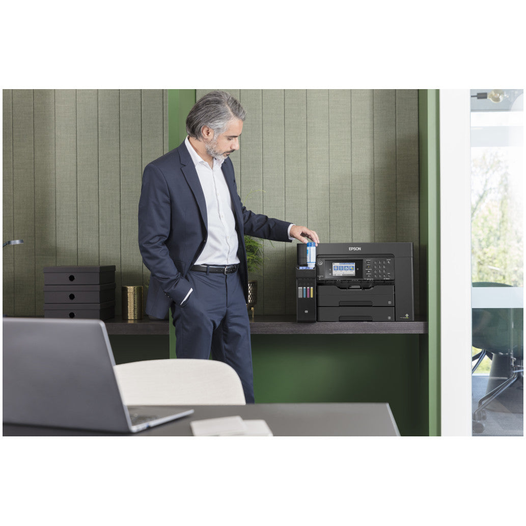 Tiskalnik multifunkcijski brizgalni barvni Epson EcoTank Office Pro A3 15160 A3 duplex tisk duplex skeniranje faks USB LAN WiFi 25ppm (C11CH71402)