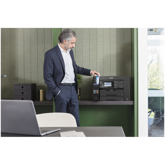 Tiskalnik multifunkcijski brizgalni barvni Epson EcoTank Office Pro A3 15160 A3 duplex tisk duplex skeniranje faks USB LAN WiFi 25ppm (C11CH71402)