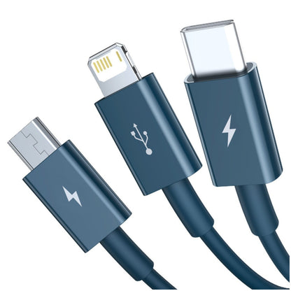 Kabel USB A => micro USB / USB-C / Lightning 3.5A 1.20m Baseus 3v1 - moder (CAMLTYS-03)