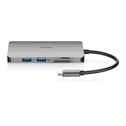 Priklopna postaja USB-C => D-LINK USB-C  8 v 1  HUB HDMI 4K USB 3.0 100W microSD/SD