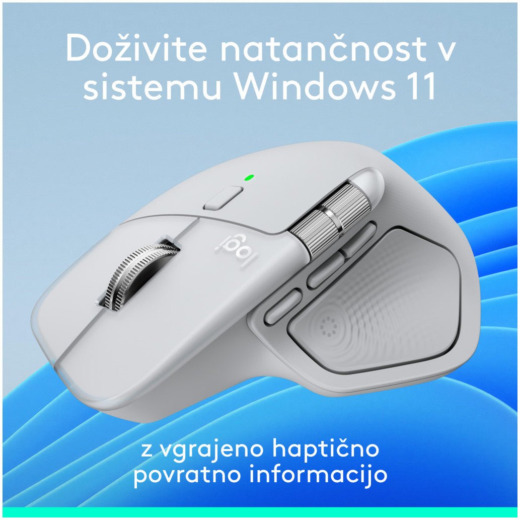 Miš brezžična + Bluetooth USB-C Logitech MX Master 4 za Mac 8000DPI Bolt reciever bela (910-007576)