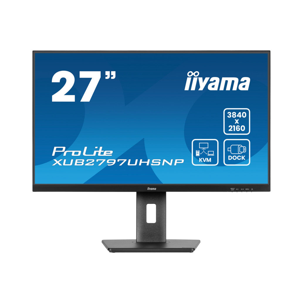 Monitor Iiyama 68,6 cm (27,0") XUB2797UHSNP-B1 3840x2160 IPS 4ms HDMI DisplayPort USB-C 96W DP-Out 3xUSB3.2 USB-C-Out Pivot Zvočniki  sRGB99% KVM ProLite