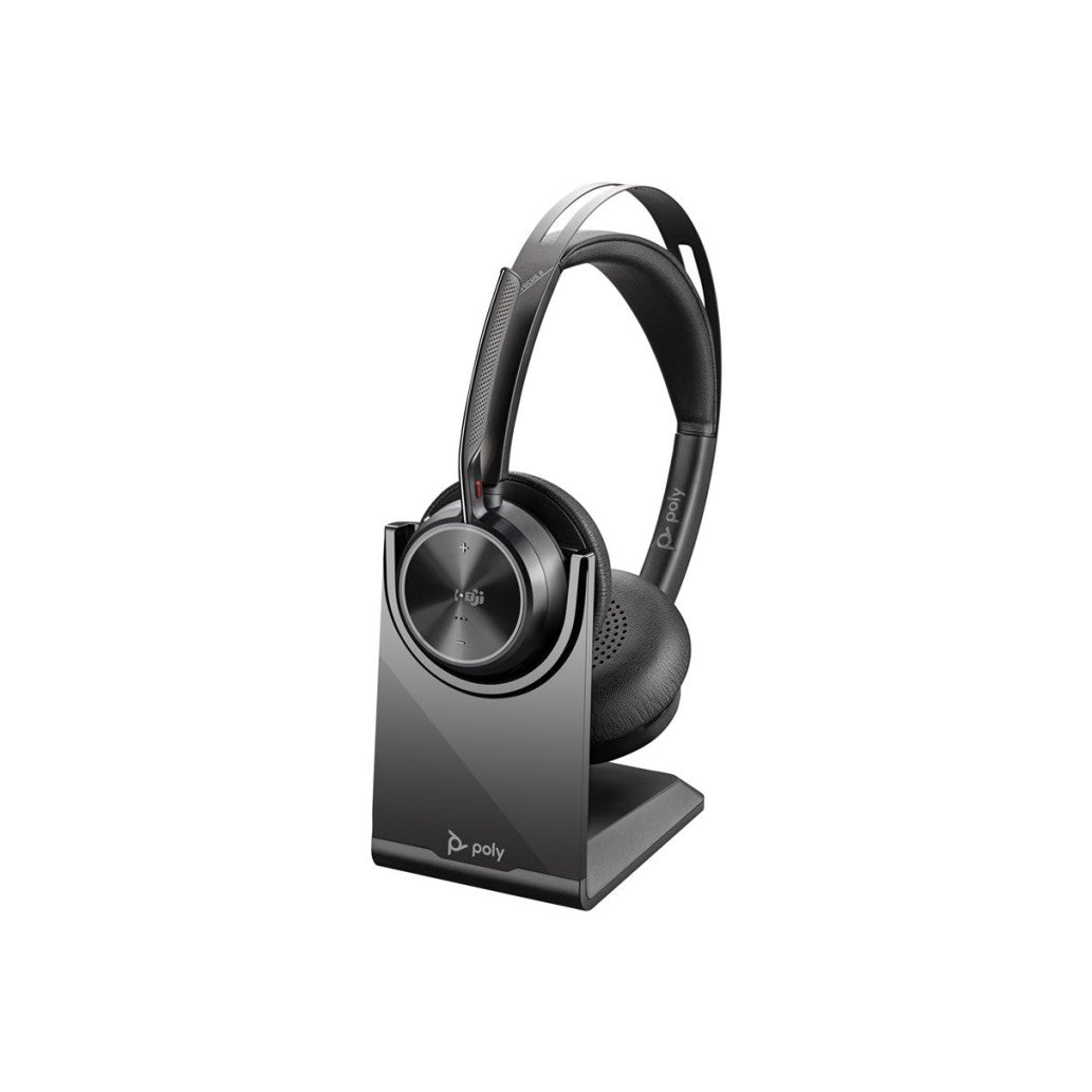 Slušalke brezžične HP naglavne z mikrofonom BT USB-C/USB-A Voyager Focus 2 črna ANC s stojalom za polnjenje (9T9J6AA#AC3)