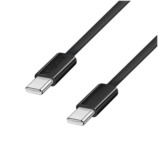 Kabel USB-C (m) => USB-C (m) 2.0 magnetni ovoj 1,5m 100W 5A/20V 480Mb/s PD3 črn LogiLink (CU0232)