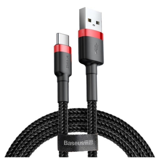 Kabel USB-C => USB-A 2.0 tekstilni ovoj 3,00m 2A Baseus Cafule črn (CATKLF-U91)