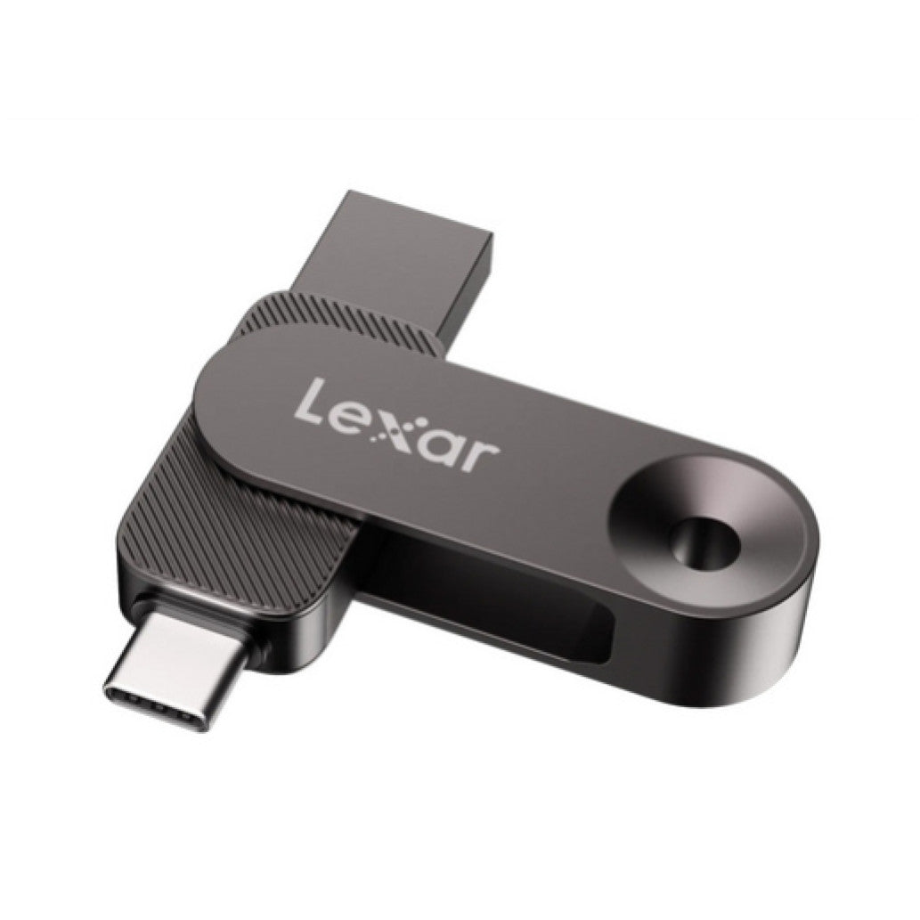 Spominski ključek 512GB USB3.2/USB-C Lexar JumpDrive Dual D500 400MB/s kovinski vrtljiv črno-srebrn (LJDD500512G-BNQNG)