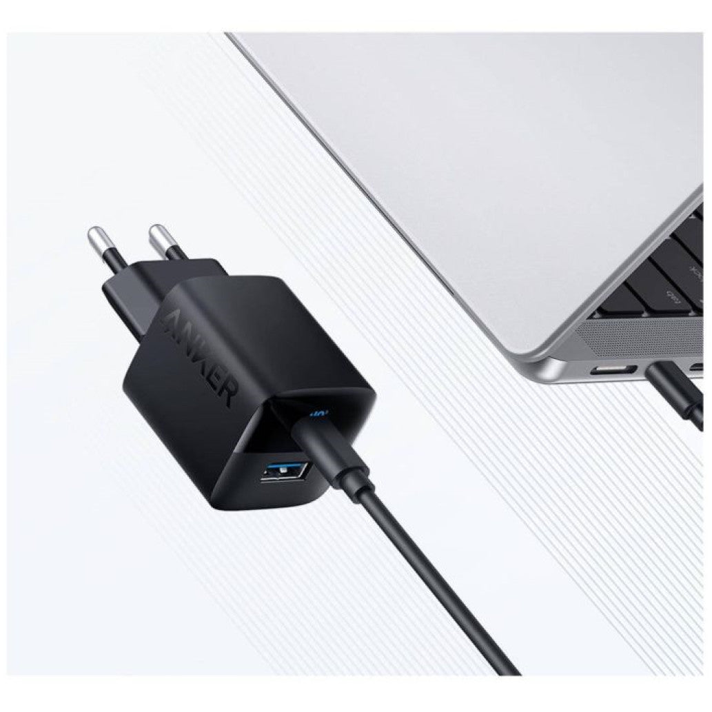Hišni polnilec 100-240V => 1x USB-C in 1x USB-A 33W za mobilni telefon ali tablični računalnik Anker 323 PIQ 3.0 črn (A2331G11)