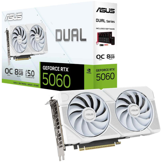 Grafična kartica nVidia RTX5060 Asus OC Edition bela - 8GB GDDR7 (GCAS-711)