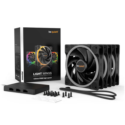 Ventilator be quiet! Light Wings Triple-Pack 120mm črna RGB 4-pin PWM