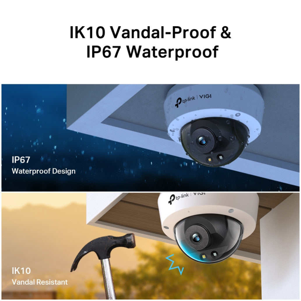 TP-LINK VIGI C240 2,8mm IR Dome dnevna/nočna 4MP LAN PoE QHD zunanja nadzorna kamera