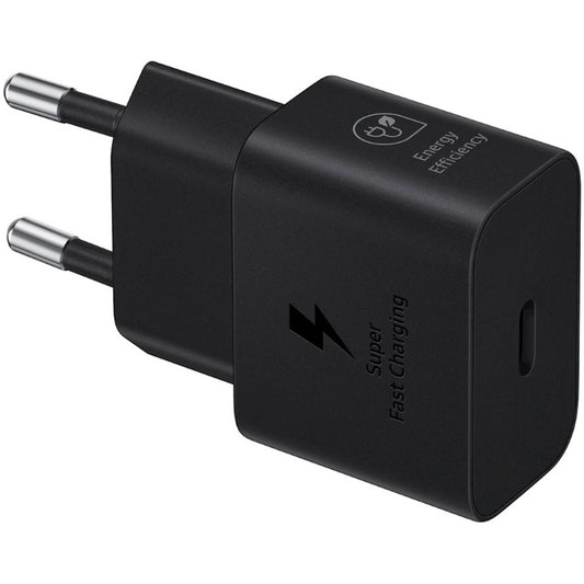 Hišni polnilec 25W 100-240V => USB-C (ž) hitri Samsung črn BULK brez kabla (EP-T2510NBEGEU)