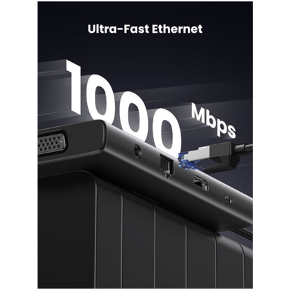 Priklopna postaja USB-C => Ugreen 11v1 1xVGA 1xHDMI 2xUSB3.2 2xUSB-C 100W 1xLAN 1x3,5mm (45520)