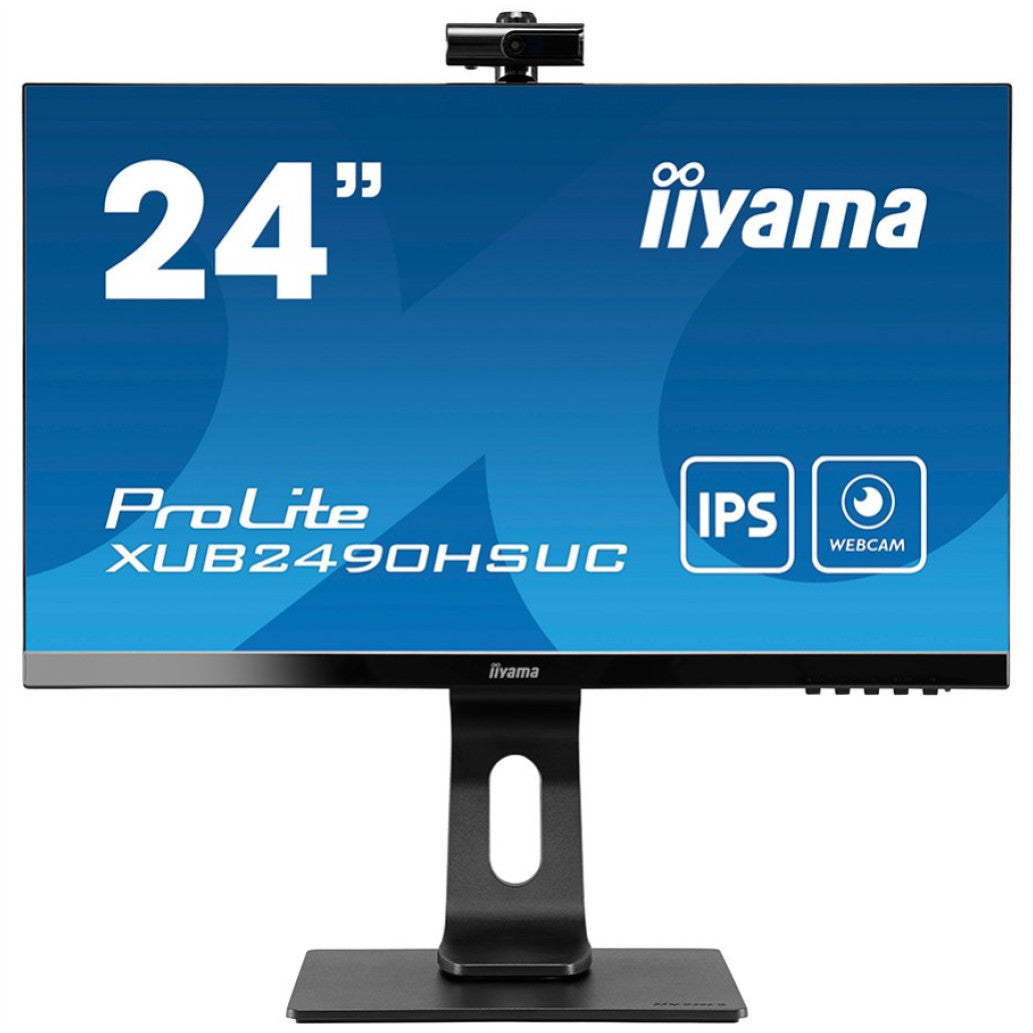 Monitor Iiyama 60,5 cm (23,8") XUB2490HSUC-B5 1920x1080 konferenca IPS 4ms VGA HDMI DisplayPort USB2.0 Pivot Kamera Zvočniki  sRGB99%