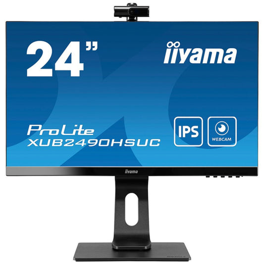 Monitor Iiyama 60,5 cm (23,8") XUB2490HSUC-B5 1920x1080 konferenca IPS 4ms VGA HDMI DisplayPort USB2.0 Pivot Kamera Zvočniki  sRGB99%