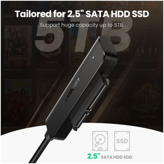 Adapter Ugreen USB-A 3.2 Gen1 => HDD SSD 2.5 SATA III 3.0 do 5Gbps (70609)