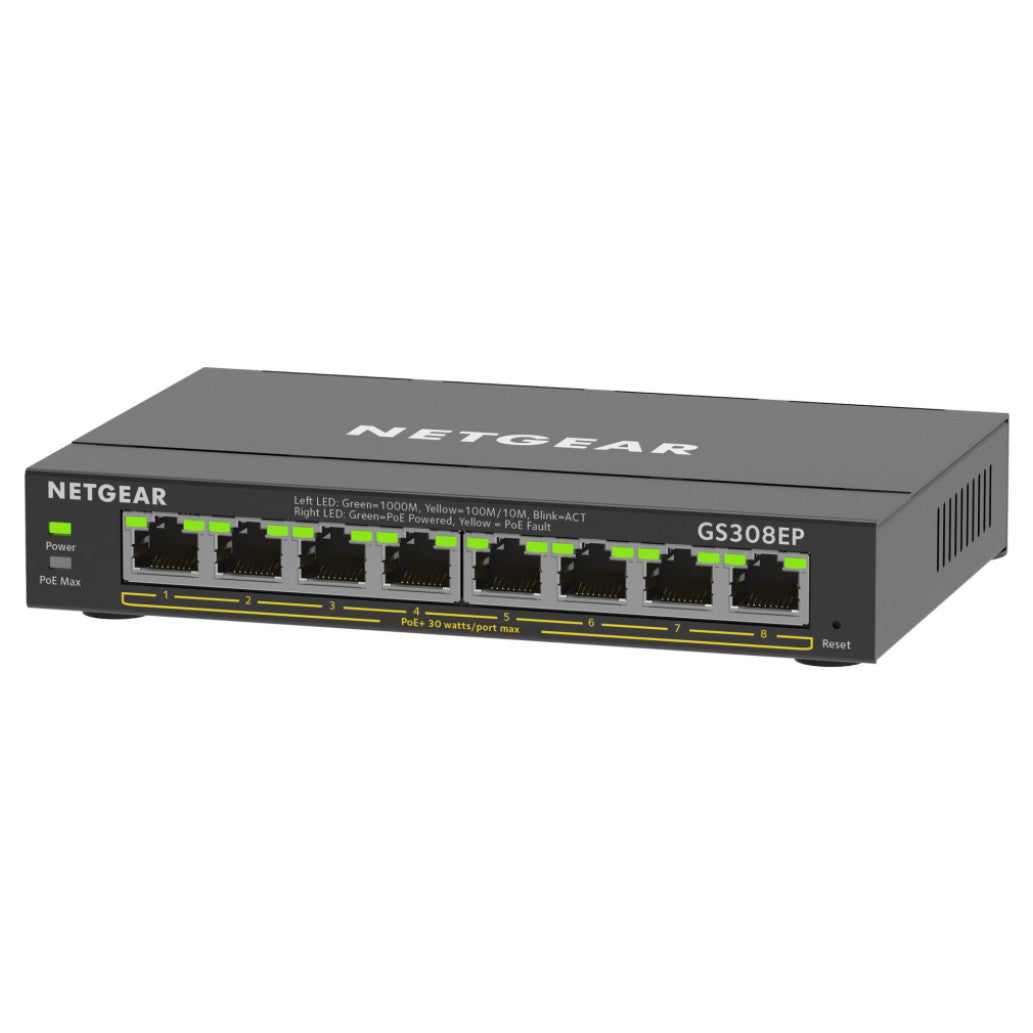 STIKALO 8-PORT Netgear GS308EP-100PES 10/100/1000 PoE+ Managed (GS308EP-100PES)
