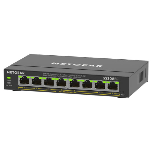 STIKALO 8-PORT Netgear GS308EP-100PES 10/100/1000 PoE+ Managed (GS308EP-100PES)